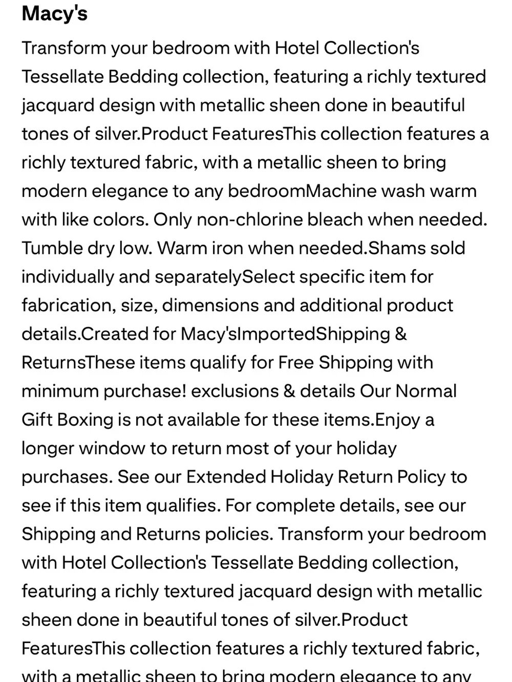 Macys Hotel collection elevate your